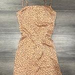 Garage Beige Leopard Cheetah Print Satin Slip Dress Size XXS Photo 1
