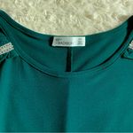 89th & Madison Diamanté Ruffle Embellished Hunter Green Blouse M Medium Photo 7