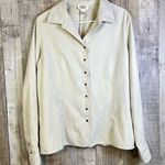 Talbots Vintage Large Light Tan Moleskin/Suede Snap Front Long Sleeve Sh… Photo 0