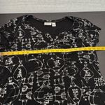 Chico's  Travelers Black Acetate Oriental Printed Causal Blouse Women's Size XL Photo 7