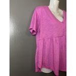 American Eagle  Outfitters Shirt Womens Medium Pink Babydoll Tie Back Tunic Top Photo 1