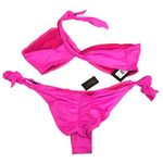Frederick's of Hollywood  Laguna One Shoulder Two Piece Bikini Hot Pink L Photo 1