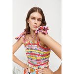 CeliaB Nilsa Floral Ric Rac Smocked Tie Strap Midi Dress Size Medium Pink Photo 11