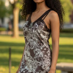 BCBGMAXAZRIA Vintage Y2K  100% silk babydoll paisley sequin dress Photo 0