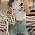 Coach  Sydney Satchel With Houndstooth Print CJ628 Photo 8