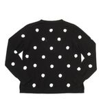 J.Crew NWT Everyday Cashmere Crewneck Sweater in Black Sequin Polka Dots L Photo 4