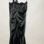 Y2k Black Mermaid Ruched Prom Homecoming Formal Dress Gown One Strap Sz Large Photo 12