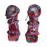 Cape Robbin  ladies colorful ankle tie high heels size 9 colorful cute Photo 2