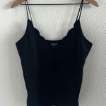 Topshop  Black Scalloped Cami Tank Contemporary Preppy US 6 Photo 0