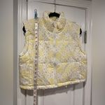 NWT Thread & Supply Size S Yellow Floral Patchwork Cropped Luff Vest Full Zip Photo 3