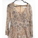 Mac Duggal  20285 Vintage Gold Jewel Encrusted Long Sleeve Square Neck Gown Sz 4 Photo 2