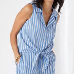 Karen Kane Karen‎ Kane Sleeveless Tie Front Shirt, Button Up, Blue/White, Large, 12/14, NWT Photo 0