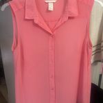 H&M  Pink Notched Collar Buttoned Blouse Photo 0