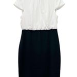 Ted Baker London Daylla Dress Size 3 US 8 Black Ivory Two Tone Mock Neck Pencil Photo 2