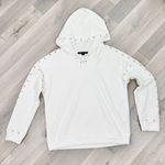Boston Proper Velour Rhinestones Hoodie Sweater White XS Sweatshirt Top Photo 12