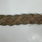 Unbranded Sz SM Belt Brown Genuine Leather Braided Adjustable Silver Tone Buckle Photo 3