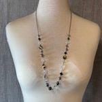 Faceted Faux Gemstone Beaded Necklace with Silver Tone Chain & Lobster Clasp Photo 2