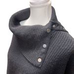 Vince  Oversized Wool Yak Blend Snap-Detail Twill Turtleneck Sweater-Size: Small Photo 4