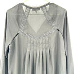 Heartloom  size medium black long sleeve blouse top shirt lace‎ detail tie neck Photo 4