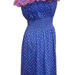 Lilly Pulitzer NWT Off Shoulder Smocked Flutter Fiesta Dress Blue Kalama Size S Photo 6