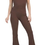 Wilo The Label Flare Jumpsuit in Chocolate Brown Size M Photo 0