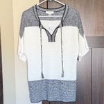 Christopher & Banks Women’s Black/White Short Sleeve Sweater Size Medium NWT Photo 0