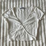 Bershka White Wrap Crop Blouse Photo 0