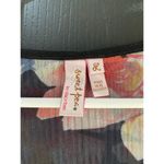 Sweet Pea  Black Floral Print V-Neckline Short Sleeves Wrap Top Size Large Photo 2