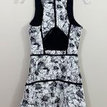 Parker Yonkers Combo Floral Fit & Flare Black/White Sleeveless Mini Dress Photo 8