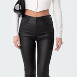 Edikted  Luna Faux Leather Flare Jeans Sz XS Photo 0