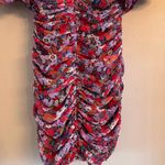 ZARA  Shimmer‎ Floral Puff Sleeve Mini Dress Photo 3