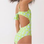 J.Crew X SZ Blockprints™ Cutout One Piece Swimsuit in Green Paisley Size 12 L Photo 1