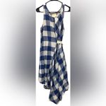 Maeve  Anthropologie Asymmetrical Blue and White Checkered Dress #715 Photo 5