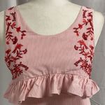 ZARA Trafaluc Collection Embroidered Crop Style Ruffled Top Photo 1