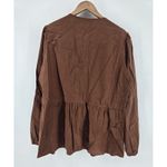 Pretty Garden Womens Brown Long Sleeve Tie Front Peplum Blouse Top XXL Size undefined Photo 2