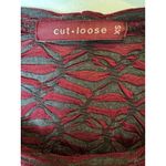 Cut Loose Shirt Women XS Red Gray Long Sleeve Textured Knit Asymmetric Hem Top Photo 6