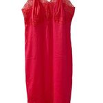 Vintage 50s/60s Munsingwear Tricot Nylon Full Slip Dress size 38 Red Lace Photo 2