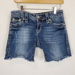 Rock Revival Blue Distressed Jean Shorts Photo 0