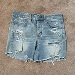 American Eagle  Tomgirl Distressed Stretch Midi Denim Short Photo 0