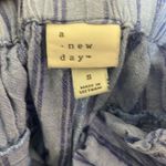 A New Day  Women Pleated Striped Short Size Small Blue Linen And Rayon Photo 3