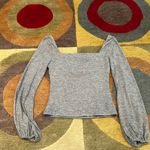Lovers + Friends NWOT Blakely Sweater Balloon Sleeve Ribbed Top Grey Size S Photo 4