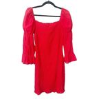 J.O.A. Red Just One Answer Smocked 3/4‎ Sleeve Mini Dress XL Photo 1