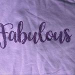 Isaac Mizrahi “Fabulous” long sleeve graphic purple sweatshirt / top S Photo 11