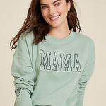 Maurice's  XXL Mama Spell Out Green Sweatshirt Blessed Lounge Cozy Soft Oversized Photo 0