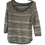 Lucky Brand Women's Size Small Black White Crochet Knit Sweater Photo 0