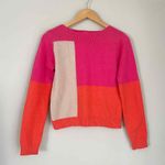 THML  Boutique Colorblock Pink Orange Red Sweater Size Small Photo 0