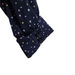 Lush Clothing Lush Navy Blue All Over Print Pullover Casual Long Sleeve Sheer Blouse Top Large Photo 3