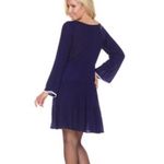 White Mark Navy Blue Anama Mini Dress with White Lace Trim Milkmaid Pin Up Girl Size M Photo 4