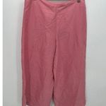 Eileen Fisher  Cropped Wide Leg Pants Women Large Pink Silk Casual Light Summer Photo 0