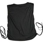 Olivia Rae Black Cinched Adjustable Sleeveless Crop Top | Clean Girl Aesthetic Photo 4